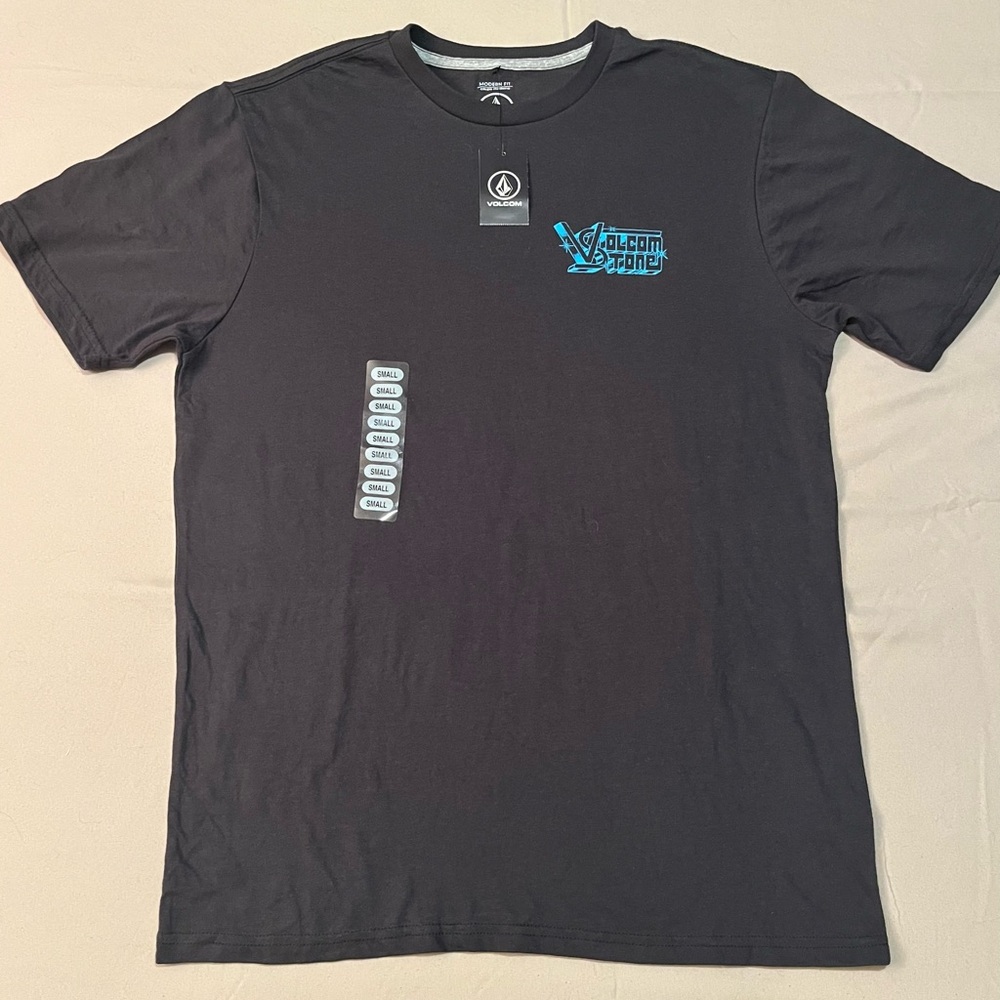 Volcom Black T-Shirt with Blue Logo